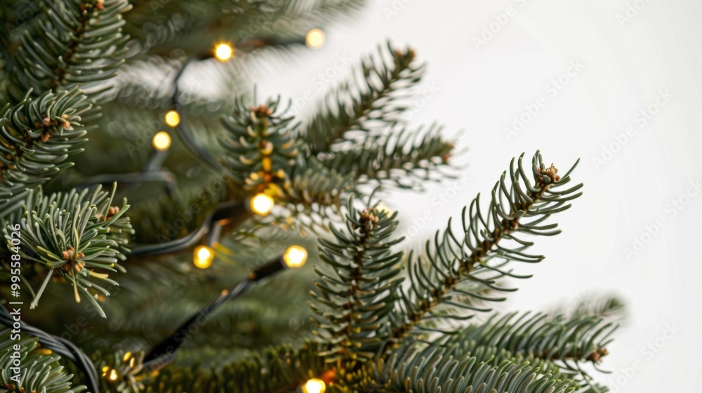 A Christmas tree with lights on it A Christmas tree with lights on it