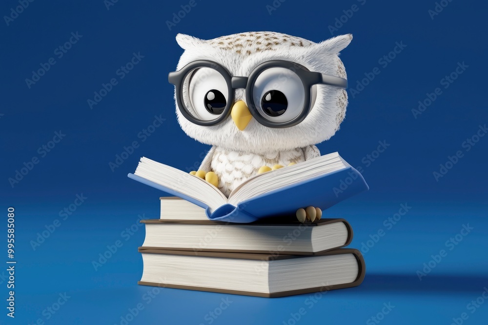 Wise Owl Reading a Book Wise Owl Reading a Book