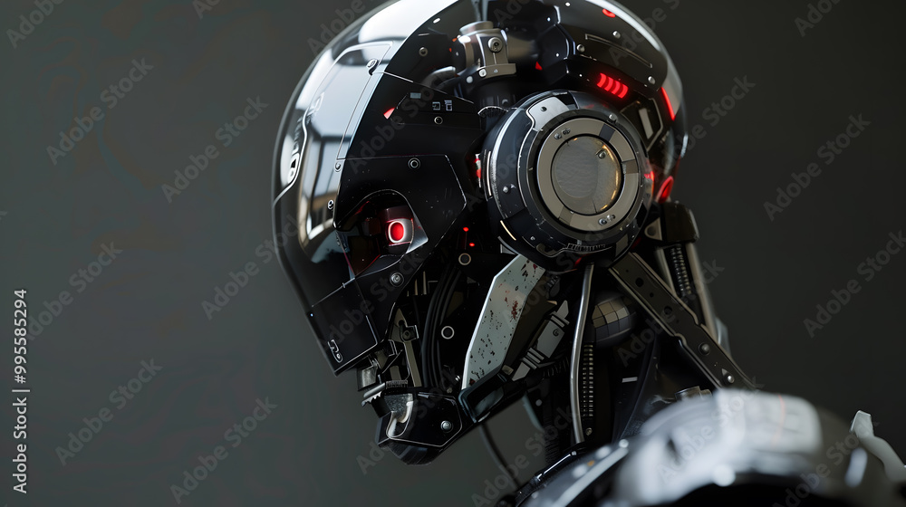 Portrait of an android robot, concept of technical support. Neural network AI generated art Portrait of an android robot, concept of technical support. Neural network AI generated art