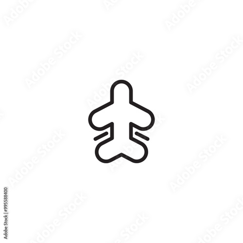 Airplane icon. Jet icon. Flying airplane icon. Minimalist airplane line icon.
