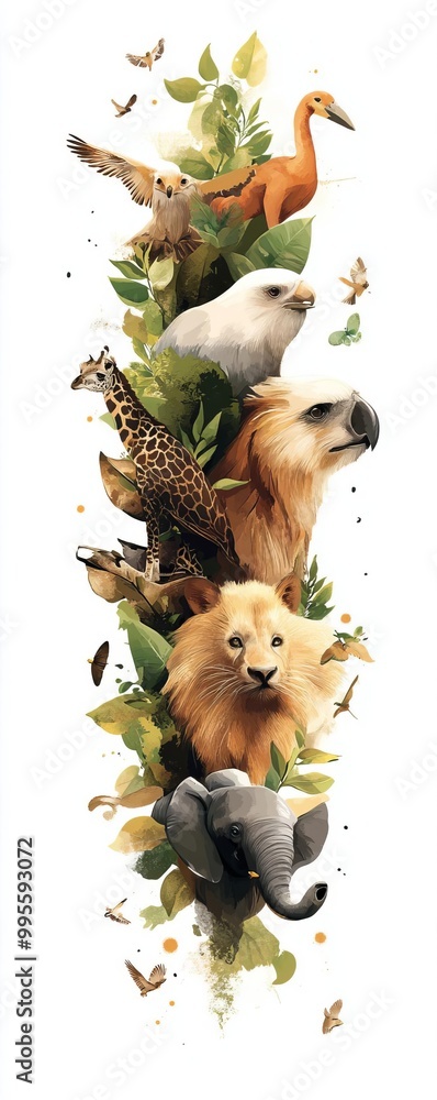 Obraz premium Animals Wildlife Endangered Species Collage
