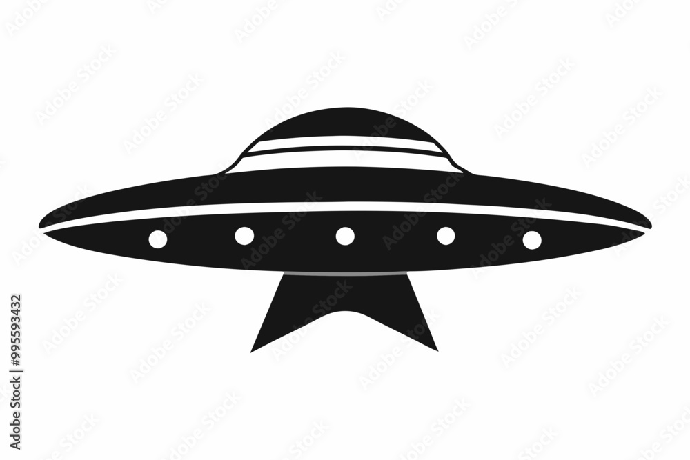 UFO Flying Saucer Silhouette Vector, Spaceship UFO icon UFO Flying Saucer Silhouette Vector, Spaceship UFO icon