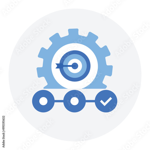 Relevance Enhancement Icon. Representing AI Relevance Tuning. Information Prioritization. Data Relevance. Contextual Accuracy. Vector Editable icon.