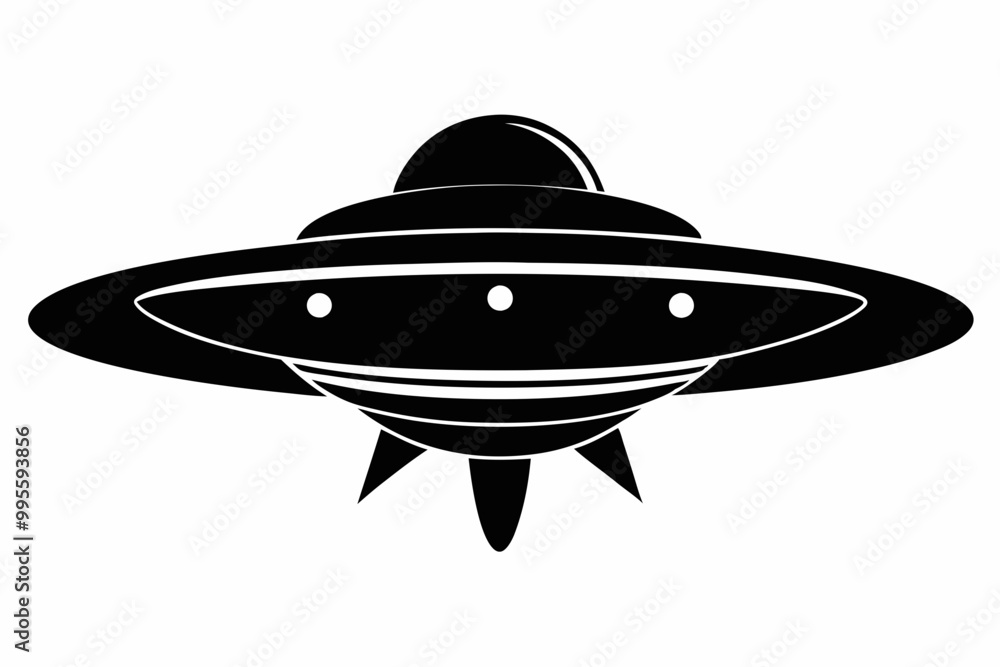 UFO Flying Saucer Silhouette Vector, Spaceship UFO icon UFO Flying Saucer Silhouette Vector, Spaceship UFO icon