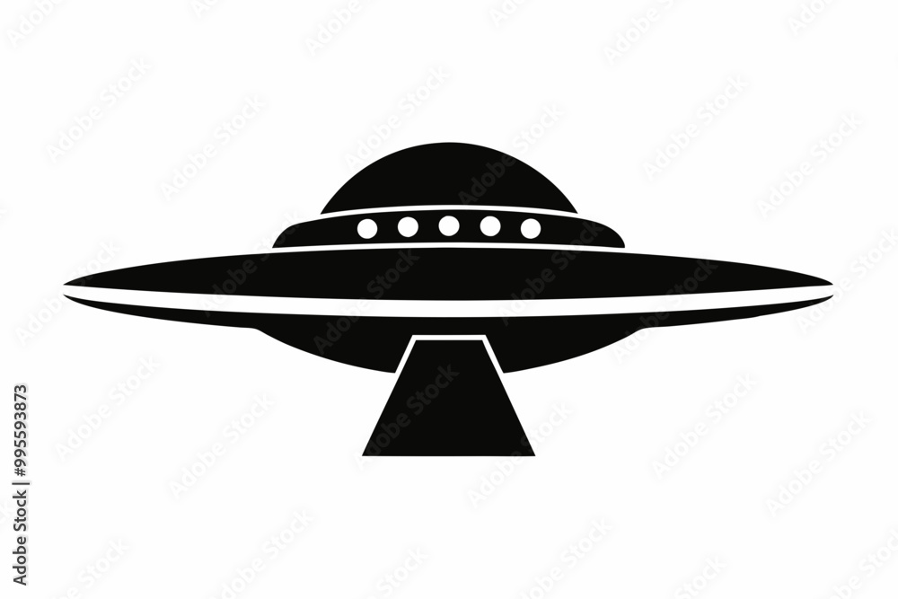 UFO Flying Saucer Silhouette Vector, Spaceship UFO icon UFO Flying Saucer Silhouette Vector, Spaceship UFO icon