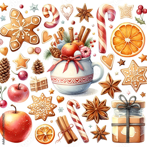 set of christmas spices