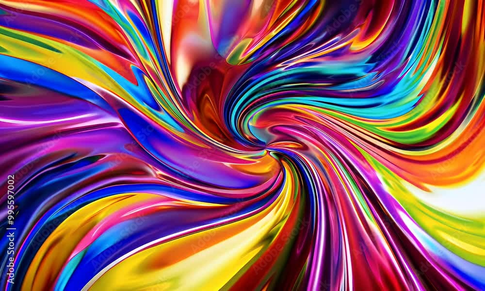 Colorful wavy fluid patterns shift and swirl, creating an ever-changing blend of abstract forms in this seamless animation Colorful wavy fluid patterns shift and swirl, creating an ever-changing blend of abstract forms in this seamless animation