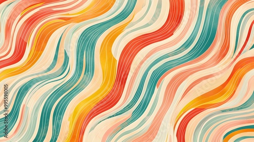 Abstract Flowing Lines and Patterns in Vibrant Colors