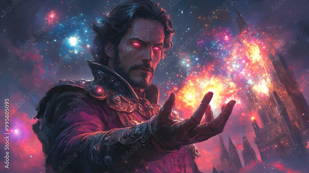 Archmage Channeling Cosmic Forces in Shimmering Nebulae Archmage Channeling Cosmic Forces in Shimmering Nebulae