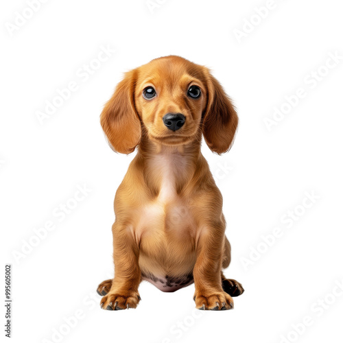 Cute Dachshund Puppy Sitting