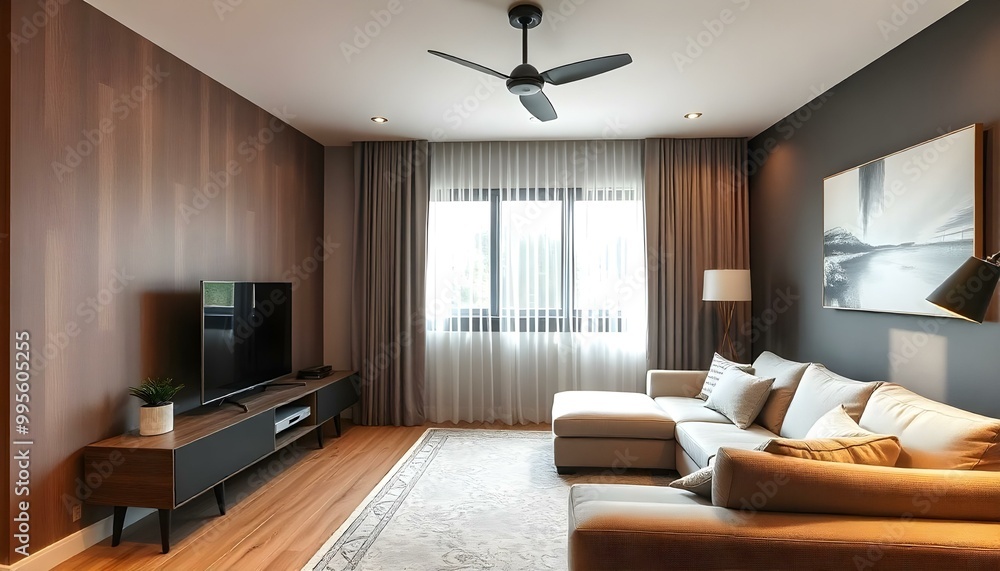 Fototapeta premium Aesthetic Home Interior with modern architecture