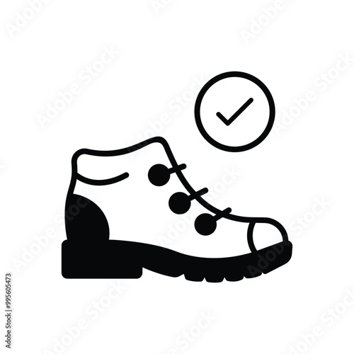 Hiking Boots vector icon stoct illustration photo