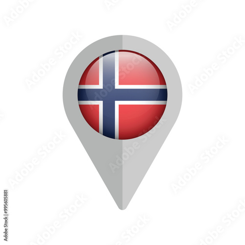 Free Download Norway flag pin map icon. Isolated on white background vector illustration - GFXLoad