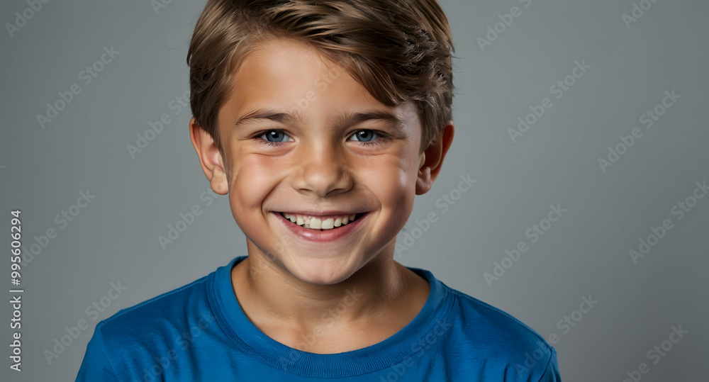 Smiling Boy: A close-up portrait of a happy young boy with sparkling blue eyes and a bright smile, radiating innocence and joy. Smiling Boy: A close-up portrait of a happy young boy with sparkling blue eyes and a bright smile, radiating innocence and joy.