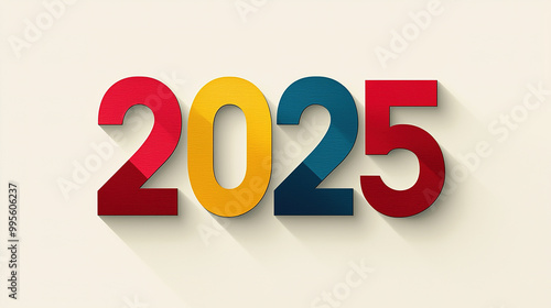 2025 new year bold colorful numbers design