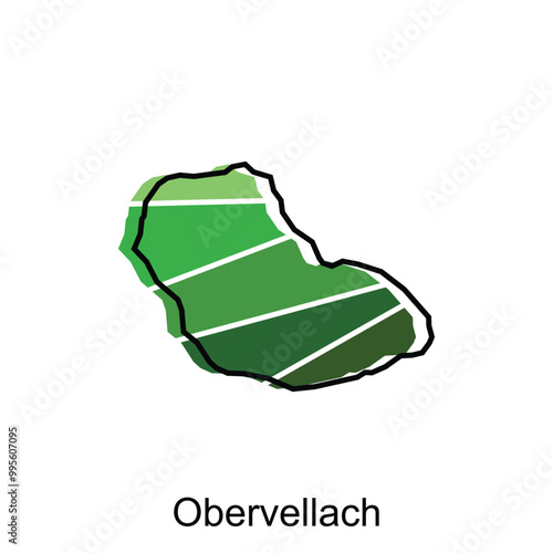 Obervellach map. vector map of Austrian capital Country colorful design, illustration design template on white background photo