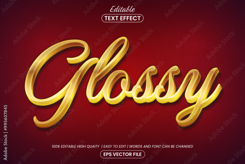Glossy gold text style, editable text effect Glossy gold text style, editable text effect