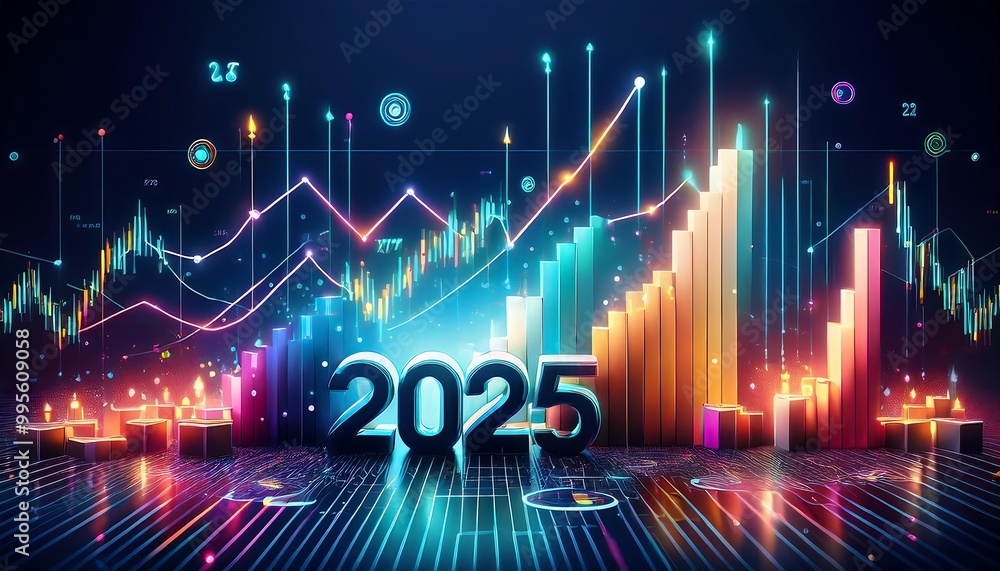 new year business finance concept featuring stock market analysis target charts new year business finance concept featuring stock market analysis target charts