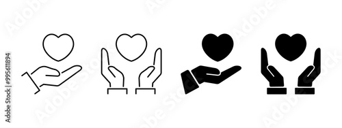 Heart in hand icon showing care and support, perfect for healthcare providers, charities, and community organizations