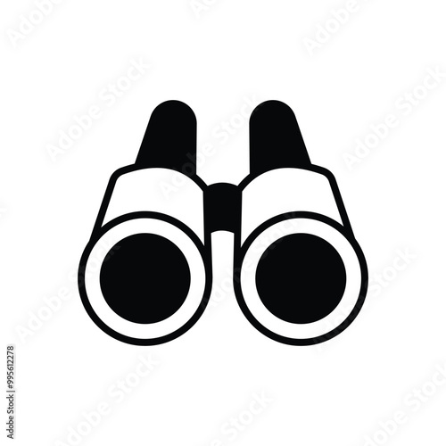 Binoculars vector icon stoct illustration
