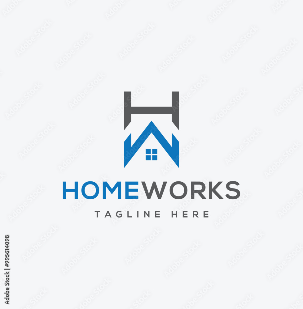 Fototapeta premium Logo template vector Design, property, and real estate with the initials HW - Vector