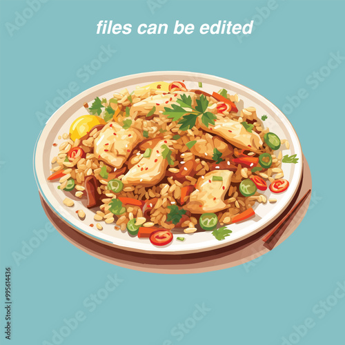 fried rice vector