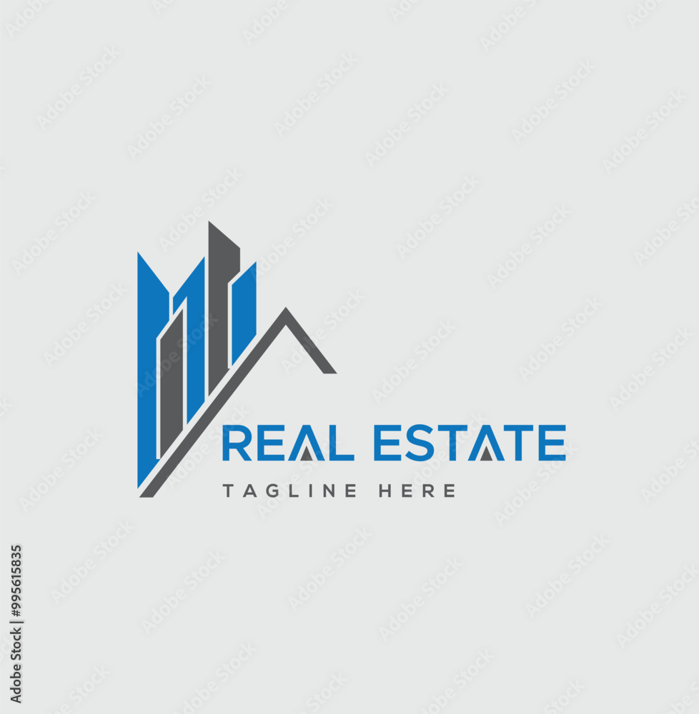 Real estate logo with a house icon design Real estate logo with a house icon design