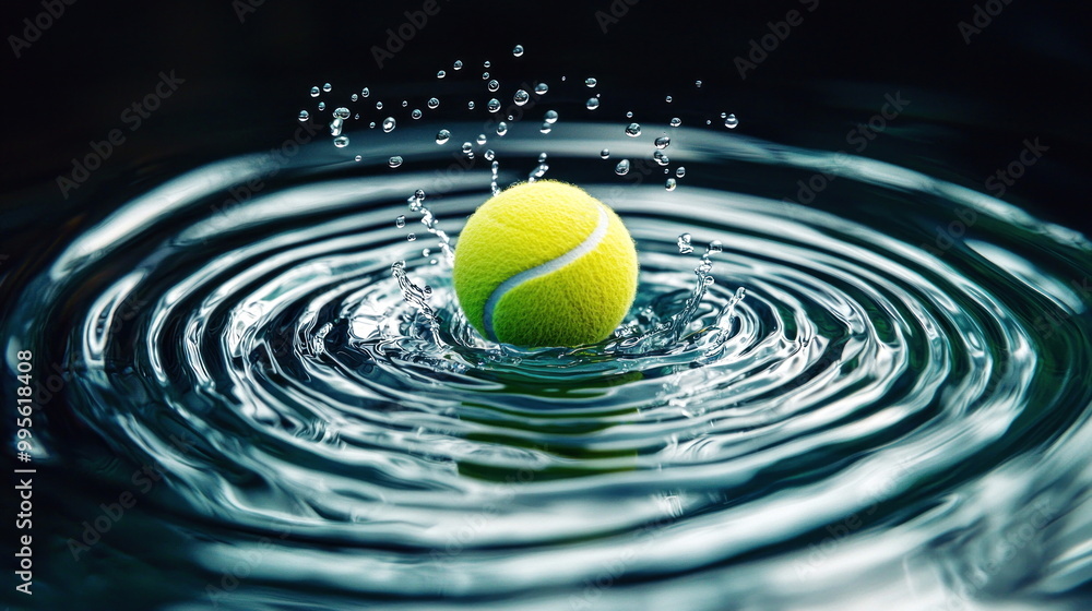 Tennis Ball Splash in Water.