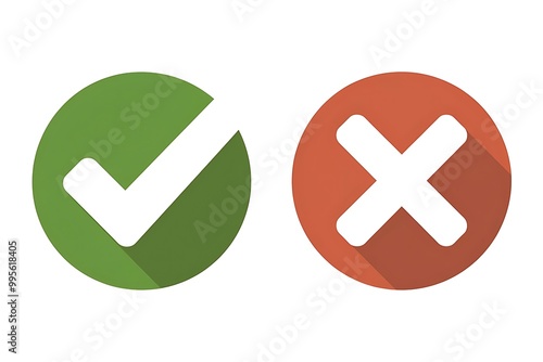 Approved and Rejected Icons Set for Quality Control, Acceptance & Denial Concepts