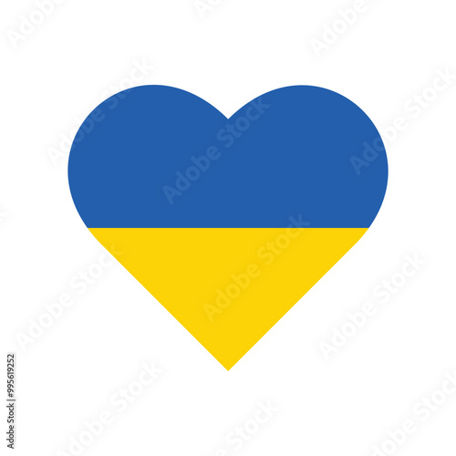 Flag of Ukraine. National heart icon symbol isolated on white. Vector illustration Free Download Flag of Ukraine. National heart icon symbol isolated on white. Vector illustration - GFXLoad
