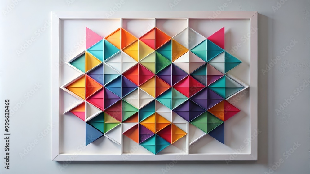 Fototapeta premium Abstract background design is being formed by a colorful geometric pattern