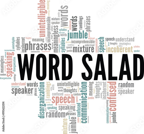 Word Salad word cloud conceptual design isolated on white background.