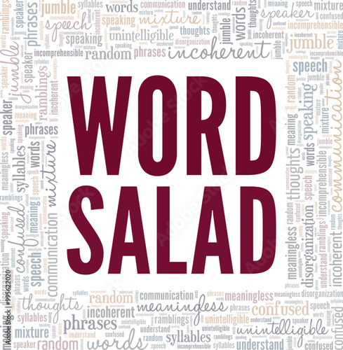 Word Salad word cloud conceptual design isolated on white background.