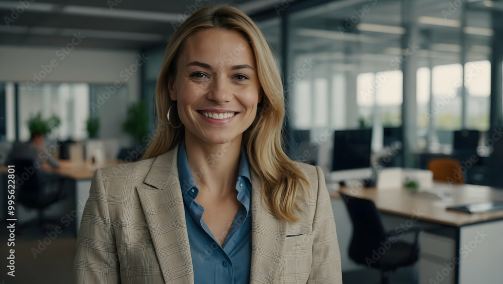 Fototapeta premium Confident and Ready: A Portrait of a Successful Businesswoman 