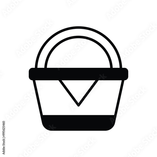 Picnic Basket vector icon stoct illustration