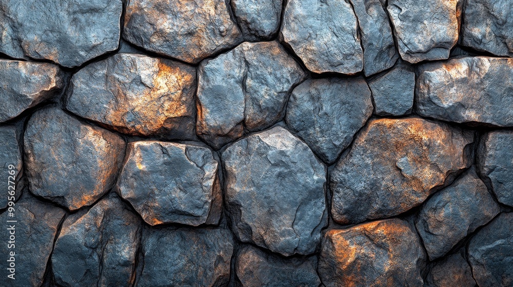 Obraz premium Textured Stone Wall Background Generative AI