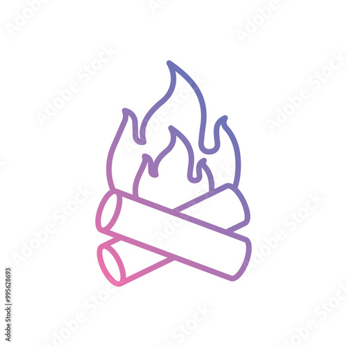 Campfire vector icon stoct illustration photo