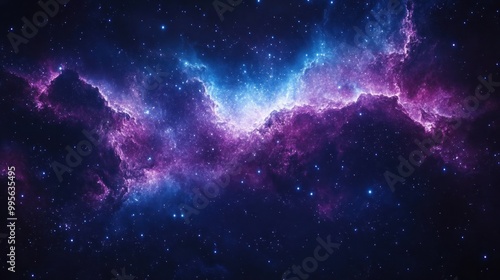 Swirling clouds of vibrant colors illuminate the dark expanse of space, showcasing cosmic beauty and distant stars photo