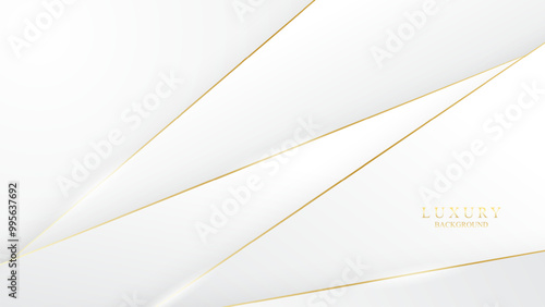 Luxury abstract white background with golden lines