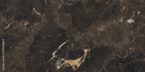 Brown marble tile with white and black stripes Rich Brown Marble with Complex White Veining and Texture R1 photo