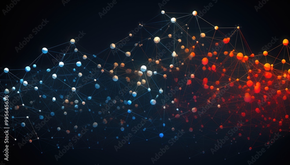 Obraz premium Image of Abstract network with digits