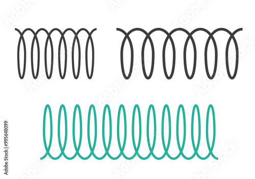 subscribe-roSpiral spring coil line icon simple vector graphic illustration set, swirl bounce fun comic decoration stroke design element seamless repeated image clip art
und-element