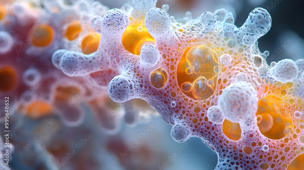 Naklejka premium Close up View of Intestinal Epithelium Showing Water Soluble Vitamin Absorption Through Passive Diffusion