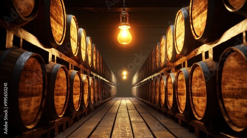 The Wine Cellar with Barrels