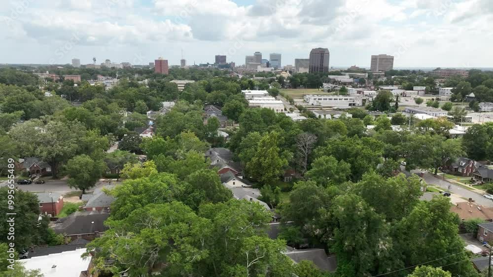 aerial pan of columbia sc, south carolina skyline aerial pan of columbia sc, south carolina skyline