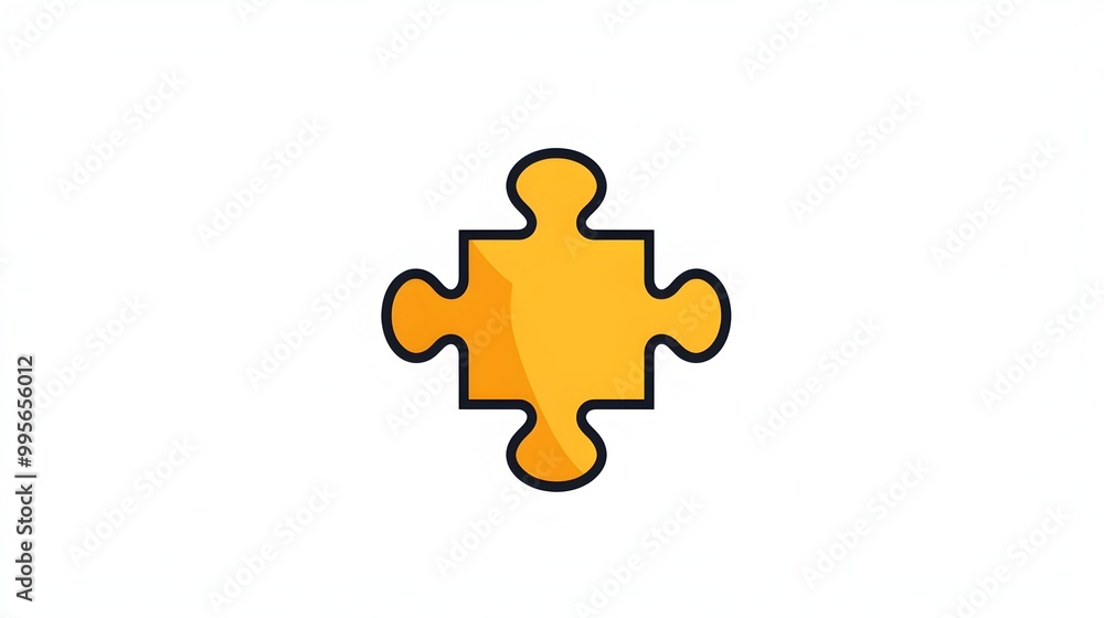 Obraz premium Icon of Puzzle Piece Symbolizing Problem Solving and Learning