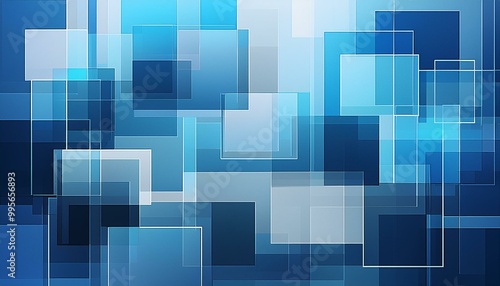 Blue and grey glossy squares abstract tech banner design. Modern abstract blue background design with diamond and triangle shapes layered in modern abstract pattern design