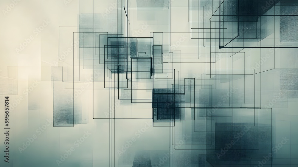 Abstract tech grid with modern elements on a muted backdrop Abstract tech grid with modern elements on a muted backdrop