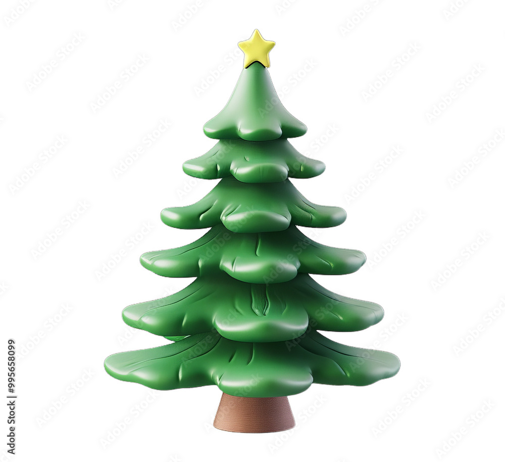 3D Christmas Tree with star on png transparent background 3D Christmas Tree with star on png transparent background
