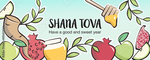 Yom Kippur, Rosh hashanah, shana tova banner. Israel, hebrew.